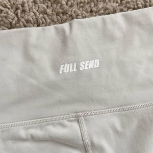 Full Send workout gym bike shorts. Off white XS women’s.